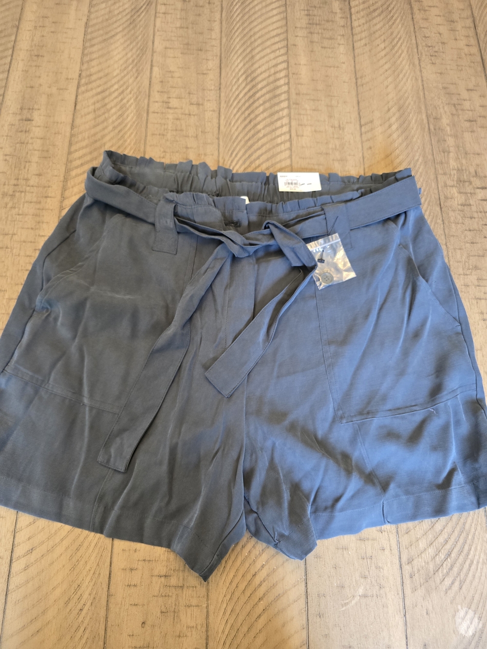 Nine West Women's Tie-Waist High-Rise Shorts in Slate Blue